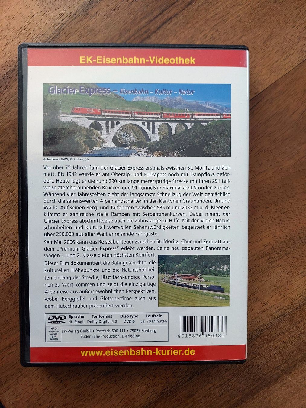 Tutti i DVDs: Glacier Express - Eisenbahn Kurier - DVD – Usato da Schönenwerd venduto da Steidi 2