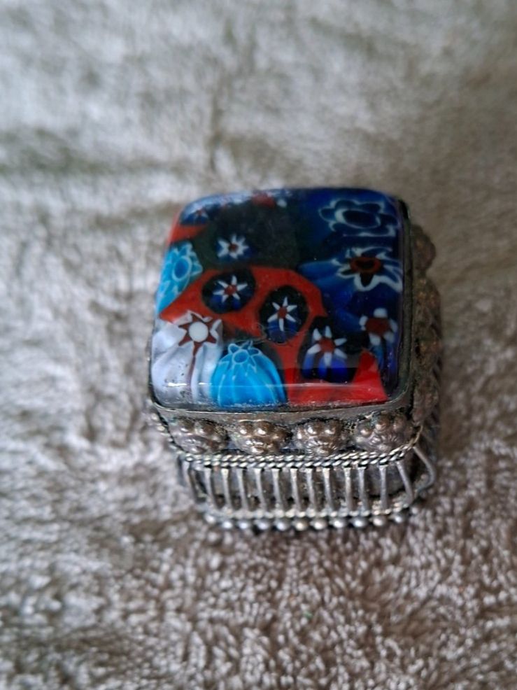 Barattoli: Altes Döschen-Millefiori--Muranoglas-Silber-Filigran – Usato da Otelfingen venduto da silver-moon