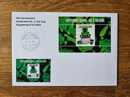 FDC Crypto-Stamp Nr.4, The Frog, Farbe Blau