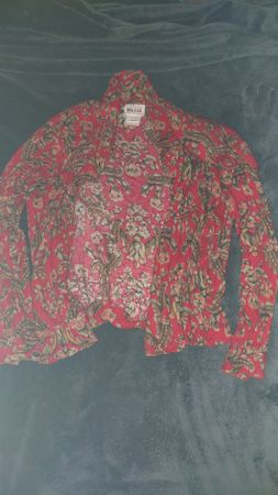 Rote Leslie Fay Vintage Bluse, Gr. 6 Petite