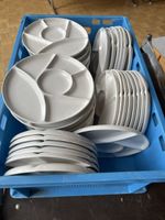 Fondue Chinoise Teller weiss Set von 87 Teller