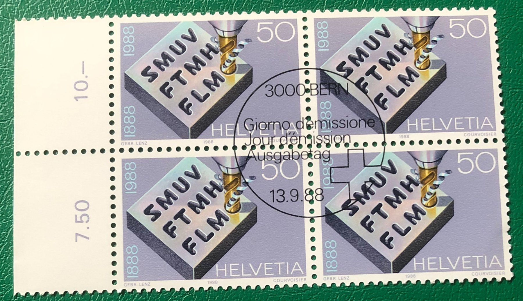 Tutti i francobolli: 4 er Block Nr. 766 mit ETStempel Bern    – Usato da Aarau venduto da Billa007