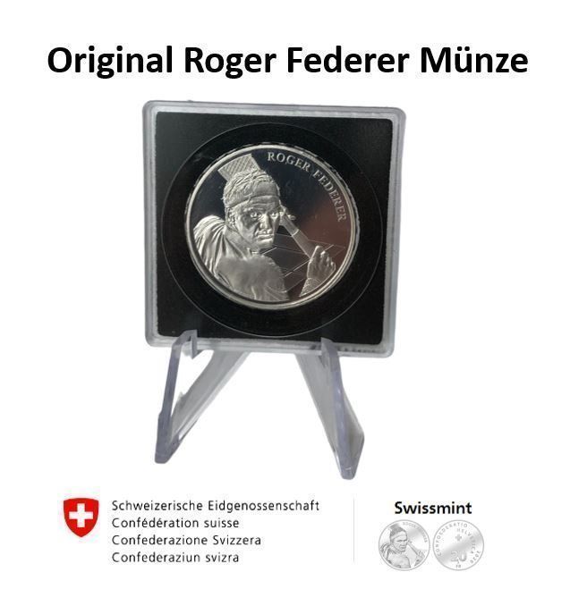 Alle Münzen: Roger Federer Silbermünze mit Münzbox und Halter – Neu (gemäss Beschreibung) aus Netstal von plutzger