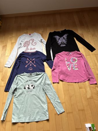 Für Girls: 5 verschiedene Langarm-Shirts, Gr. 158/164