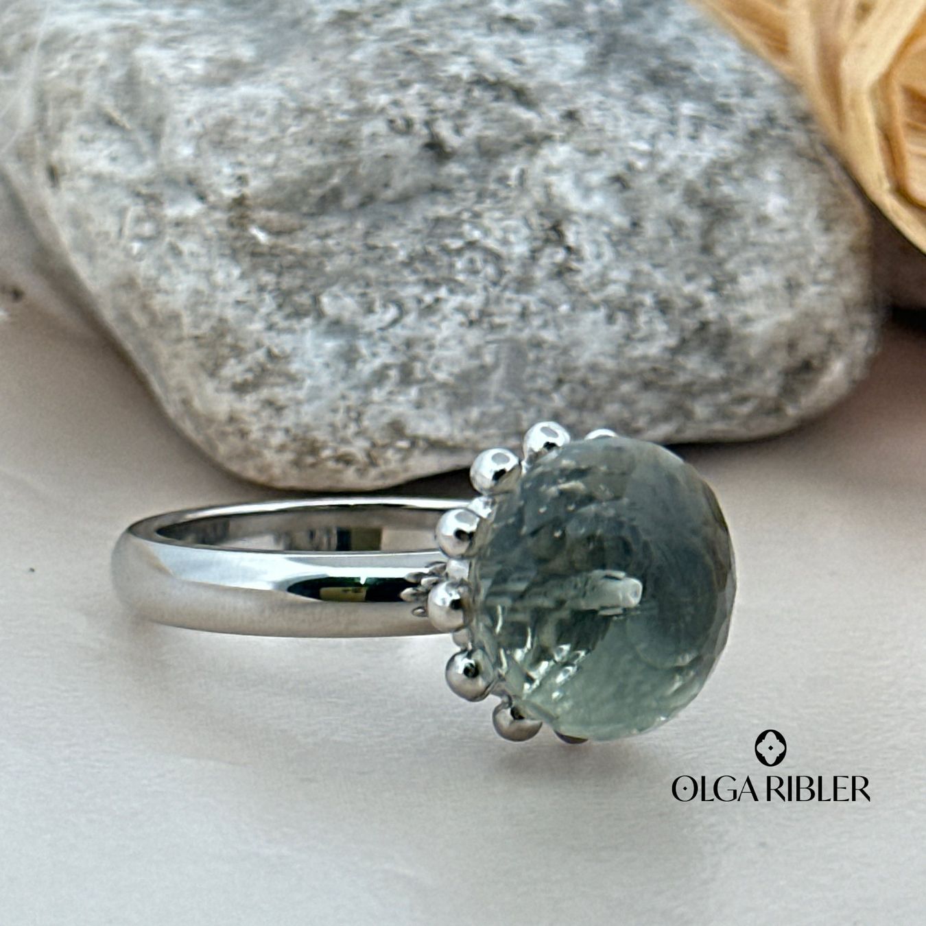 Olga Ribler Anelli: Edelstahl Ring mit grünem Amethyste, Ringgrösse 61 – Nuovo (secondo la descrizione) da Luzern venduto da byolgaribleroutlet 5
