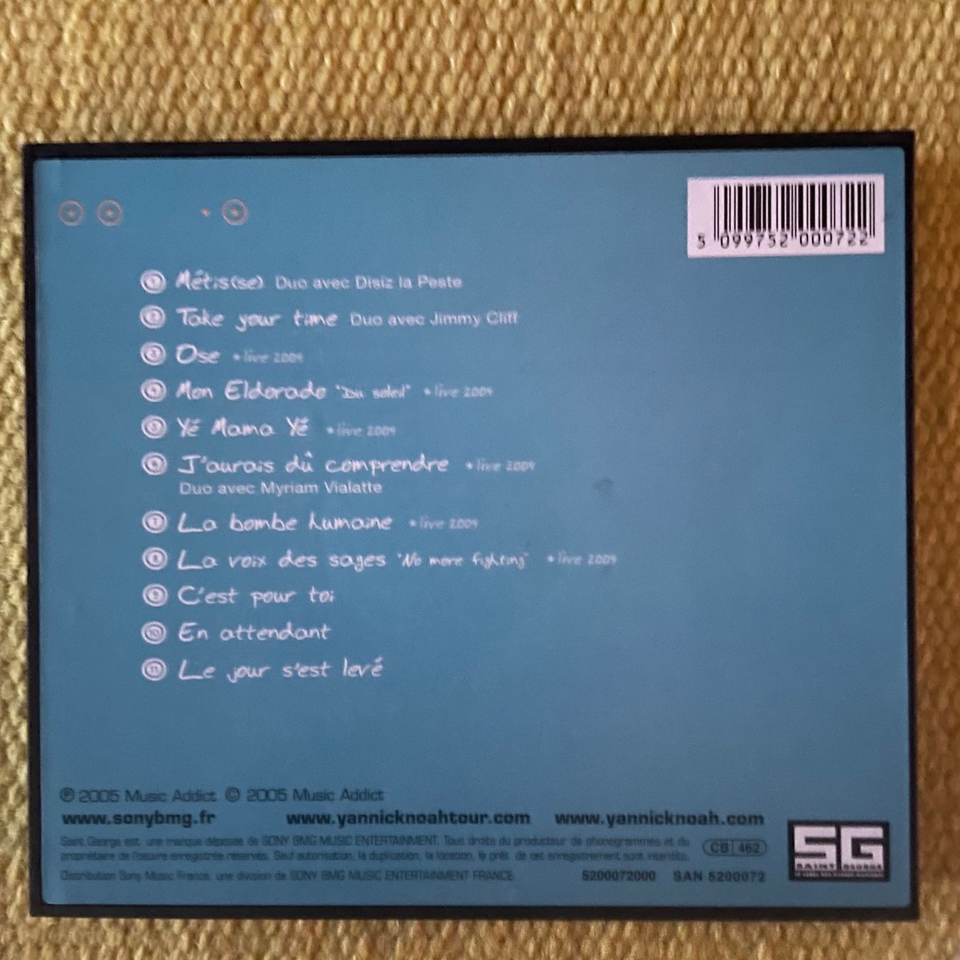 CD: YANNICK NOAH-MÉTIS(SE) – Usato da Rorschacherberg venduto da CD-Roli 1