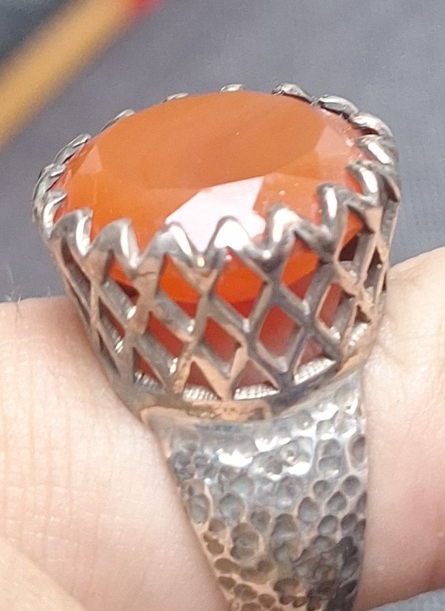Anelli: Bague Vintage Argent Massif et Cornaline – Usato da Crans VD venduto da Yobia8