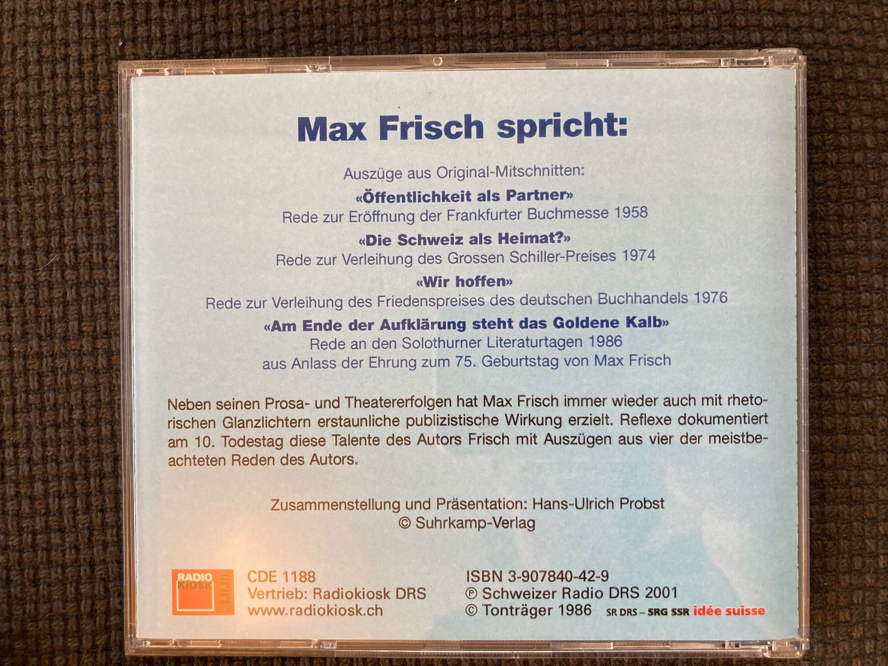 Audiolibri: Max Frisch,  4 CDs – Usato da Baden venduto da Yoyo1 3