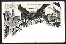 Litho Fribourg, Hotel de Ville, Eglise N