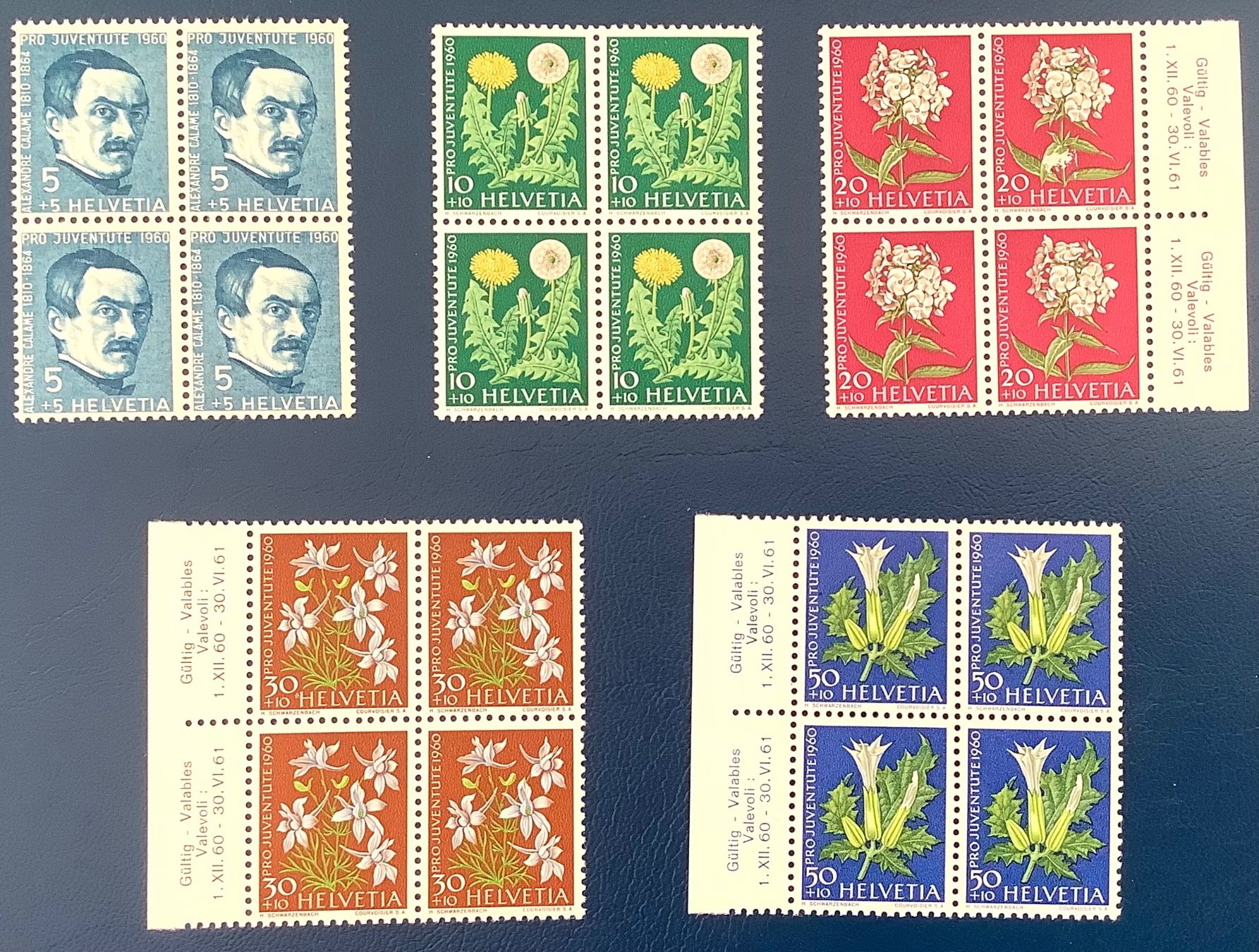 Tutti i francobolli: 1960  - Pro Juventute Viererblöcke Postfrisch ** – Nuovo (secondo la descrizione) da Liestal venduto da Skunk02