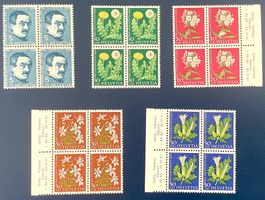 1960  - Pro Juventute Viererblöcke Postfrisch **