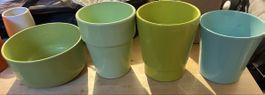Lot de 4 pots de fleurs printemps couleurs pastel 👍