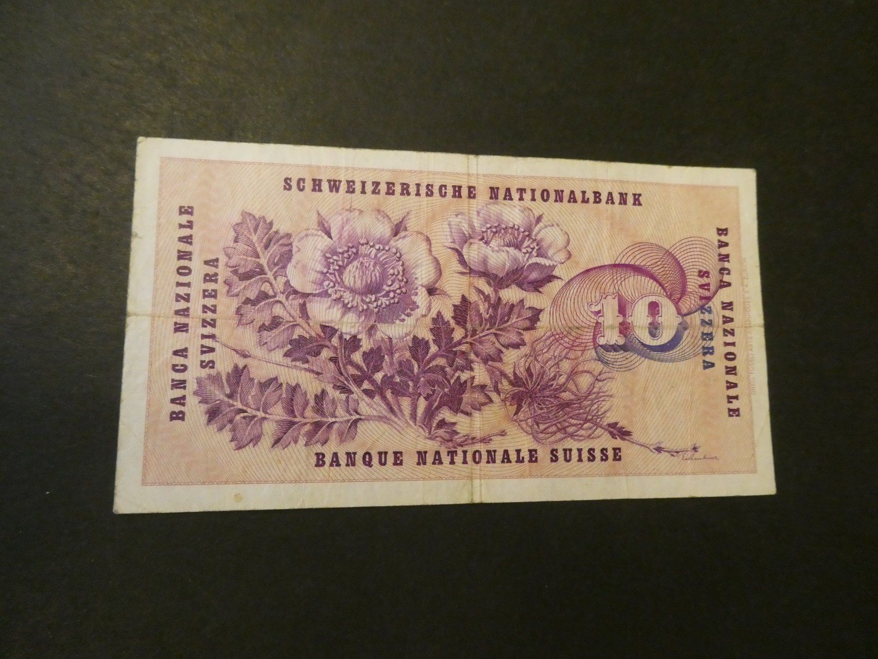 Banknoten: Schweiz 1963, 10 Franken – Gebraucht aus Hinterforst von rohusri 1
