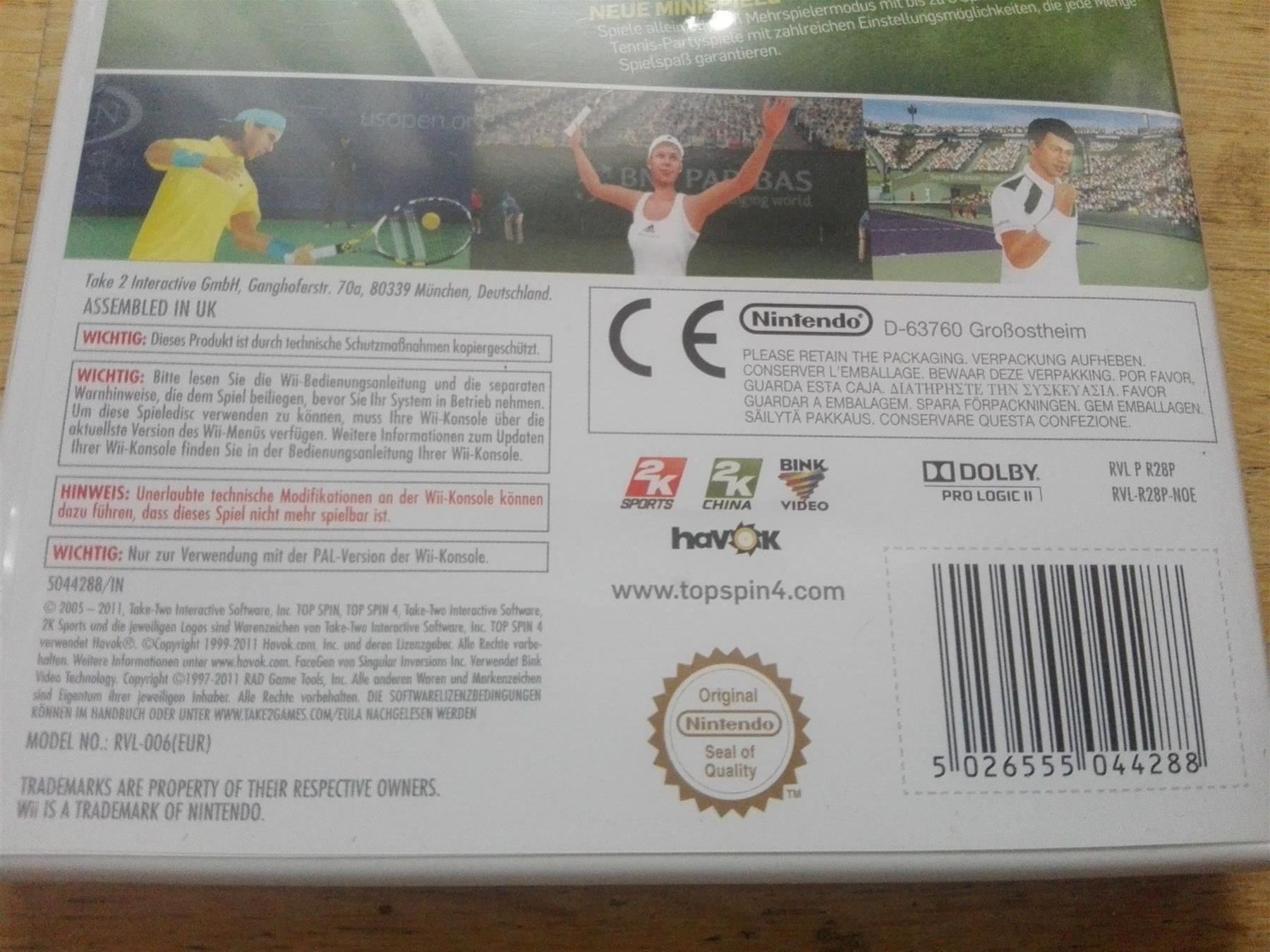 Nintendo Giochi: Top Spin (4)    (Nintendo-Wii) – Usato da St. Gallen venduto da elk2020 3