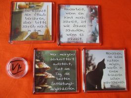 4 x Magnet mit Spruch