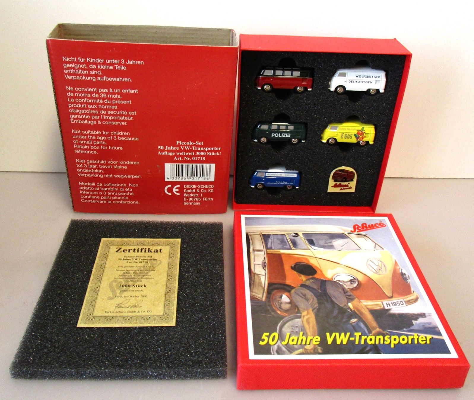 Schuco Modellini d'auto: SCHUCO PICCOLO - SET 50 JAHRE VW - TRANSPORTER – Nuovo e nell'imballaggio originale da Chêne-Bourg venduto da breno56