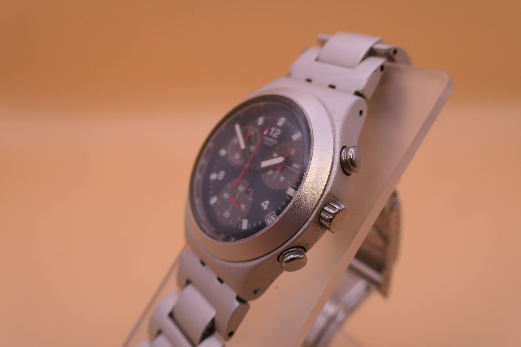 Swatch Uhren: Swatch Irony Chrono "MIGHTY" YCS4015AG, neue Batterie – Gebraucht aus Thun von CHRONOTIKA 1