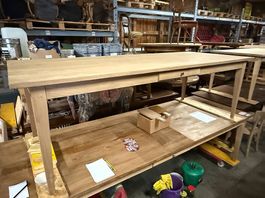 Biedermeier Tisch Holz Eiche massiv 240 x 95 cm Beizentisch