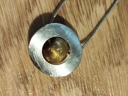 Stylische Haskette Silber, teilweise vergoldet mit Zirkonia