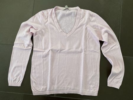 Pull rose pâle col V - Taille S