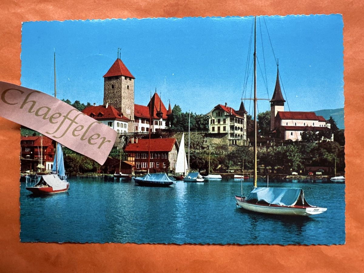 Cartoline postali: 1968 Spiez Schloss  – Usato da Zürich venduto da Chaeffeler