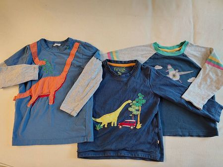 Kinder Langarmshirts 3 Stück Grösse 104/110 Bio GOTS