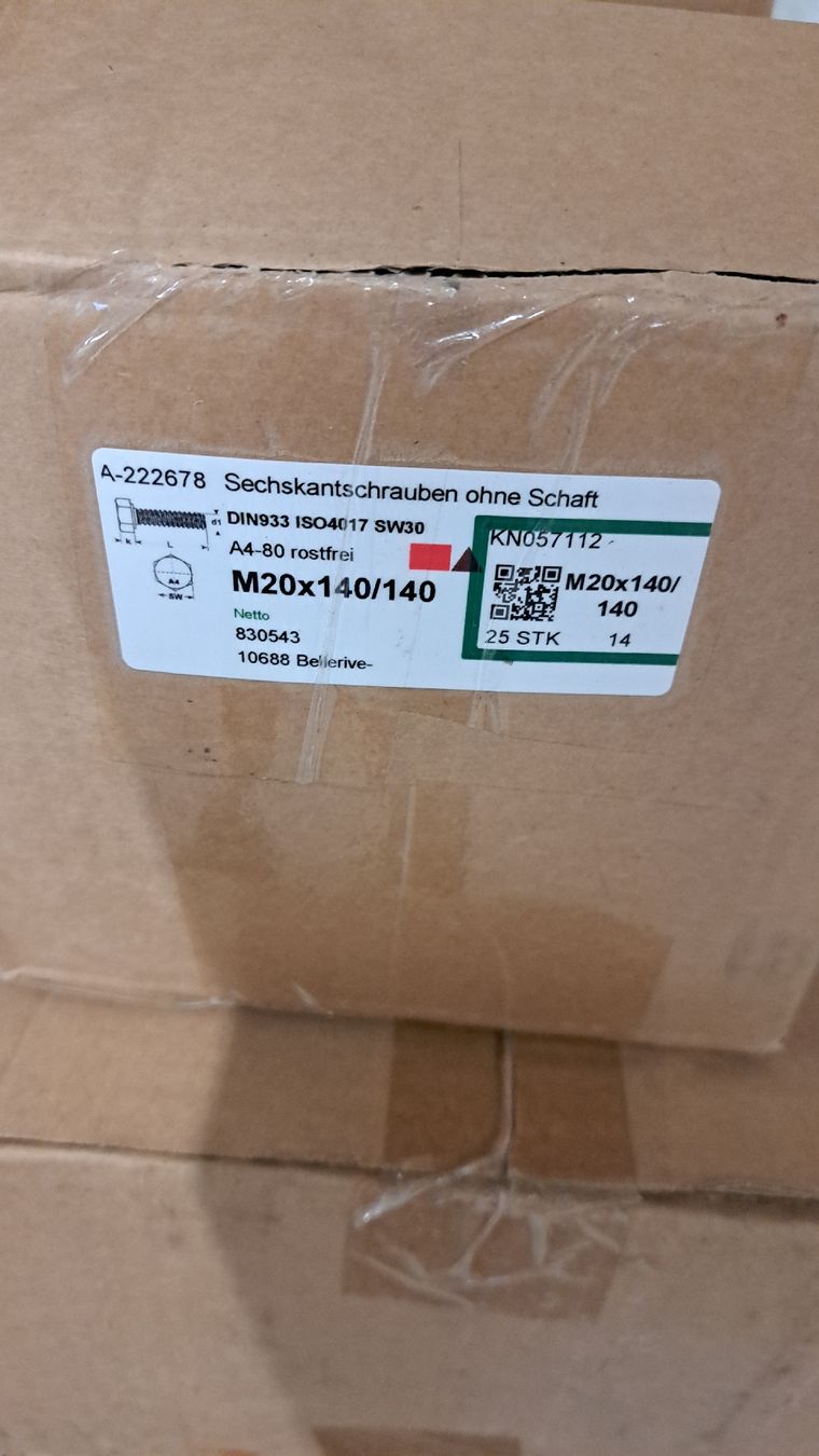 Tutti gli attrezzi: Schraube M20x140 A4 ohne Schaft – Nuovo e nell'imballaggio originale da Maschwanden venduto da stein856 2