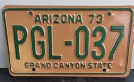 Altes Nummernschild aus Arizona USA von 1973