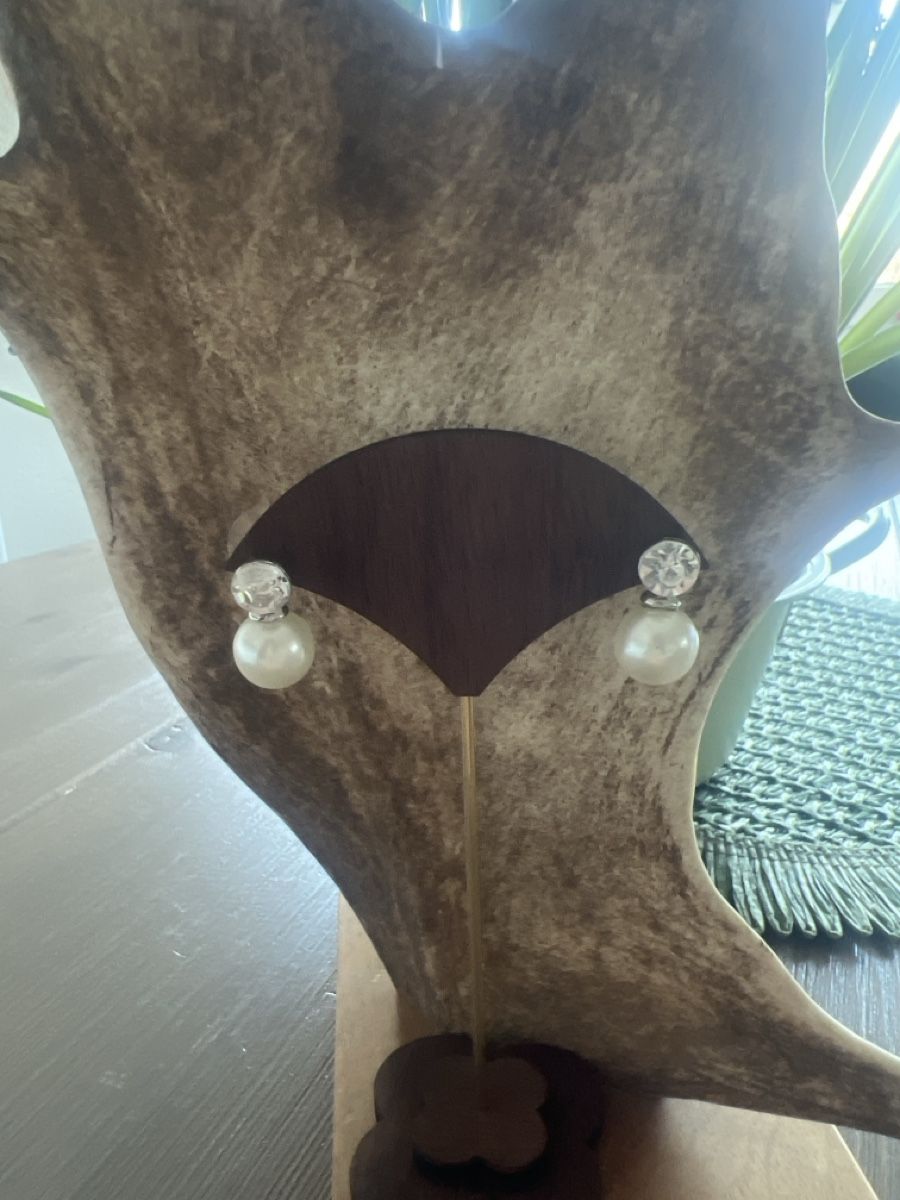 Orecchini pendenti & Orecchini a lobo: Elegante Ohrstecker mit Perlen und Strass – Nuovo (secondo la descrizione) da Seon venduto da Sunny-Schmuck78