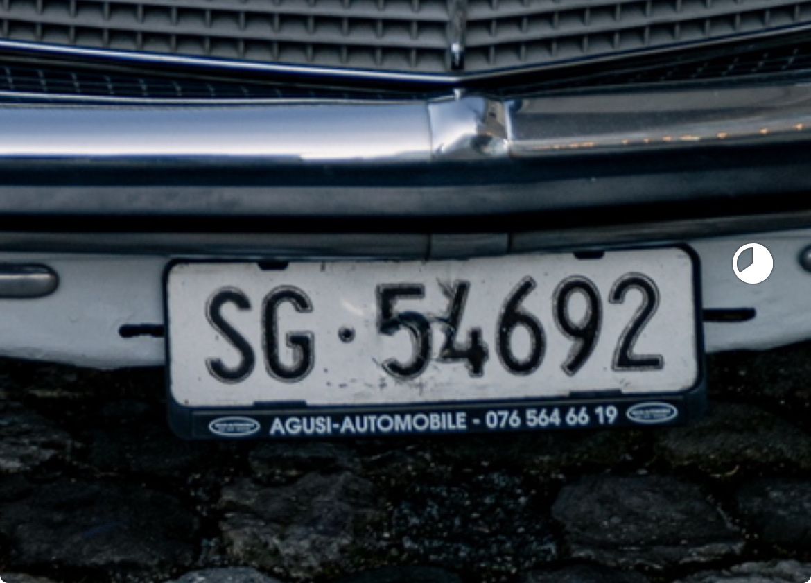 Insegne: Kontrollschild SG 54692 – Usato da Spreitenbach venduto da GZAG1891