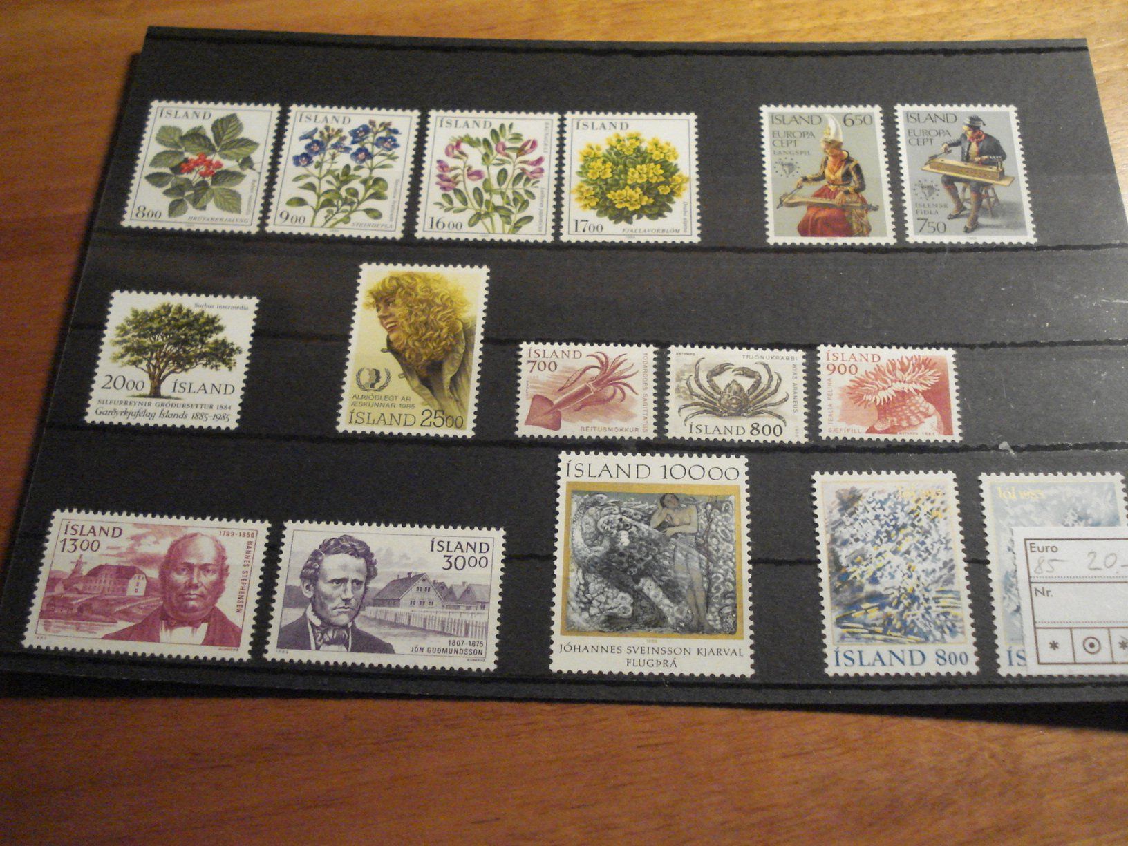 Alle Briefmarken: Steckkarte Island 1985, ** – Gebraucht aus Niederwil AG von morostahu