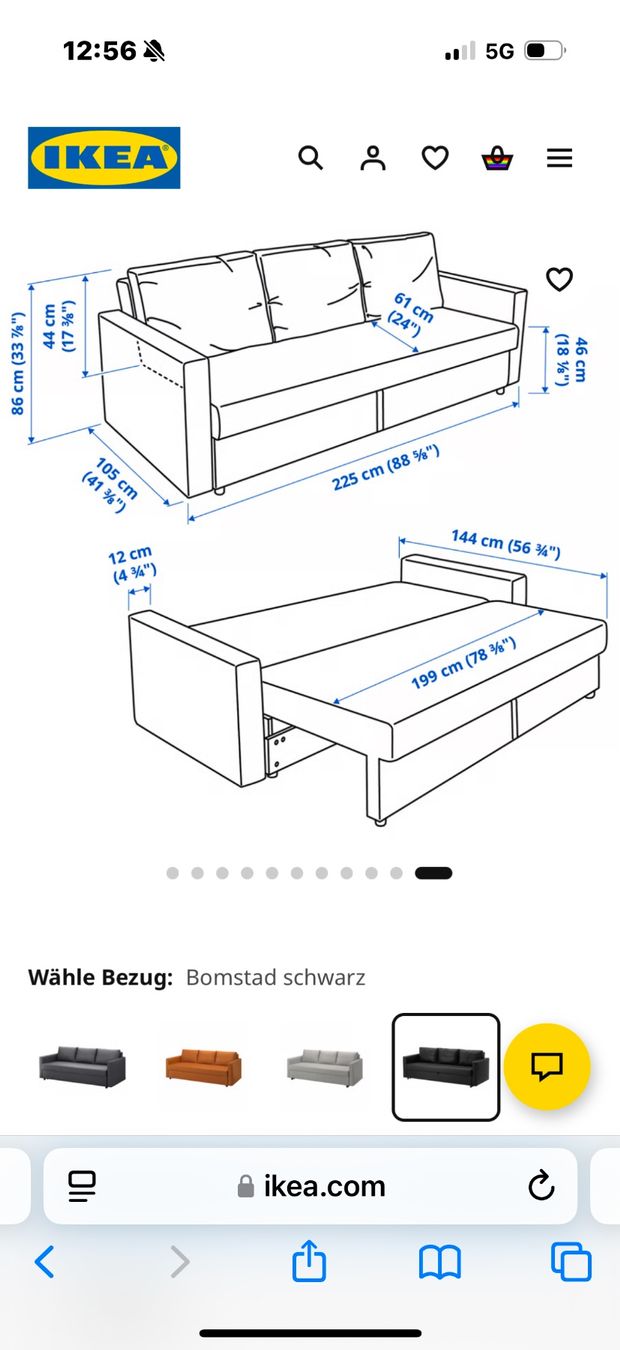 Ikea Divani: FRIHETEN 3er-Bettsofa, Bomstad schwarz – Usato da Dübendorf venduto da lul_fr8k 5