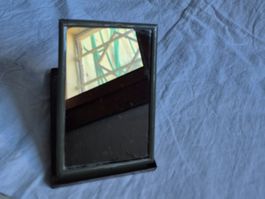 Miroir de table vintage, cadre métal