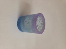 Schönes Teelicht aus Epoxidharz, blau-lila, neu, Geschenk