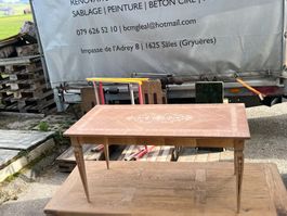 ART 984-H Table basse marquetée sablé