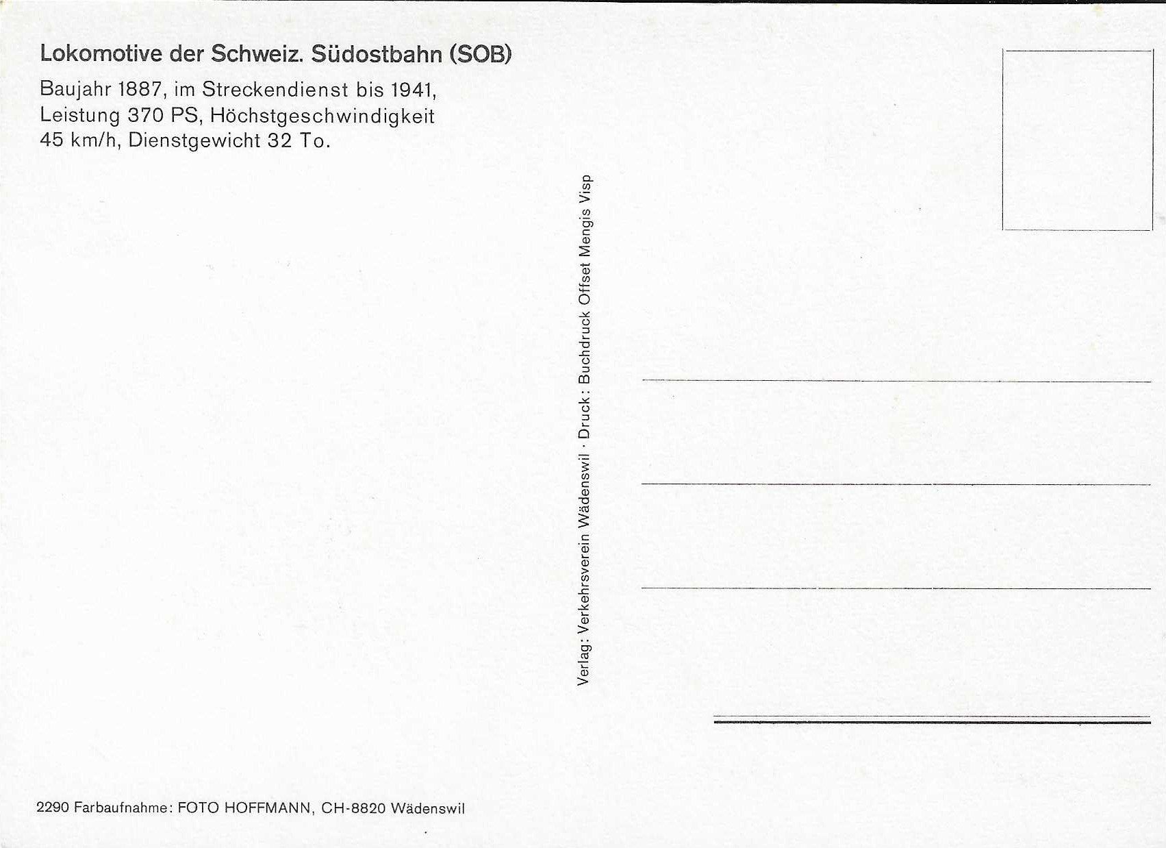 Cartoline postali: Lokomotive der Schweiz.Südostbahn – Nuovo (secondo la descrizione) da Rothrist venduto da Stranglehold 1