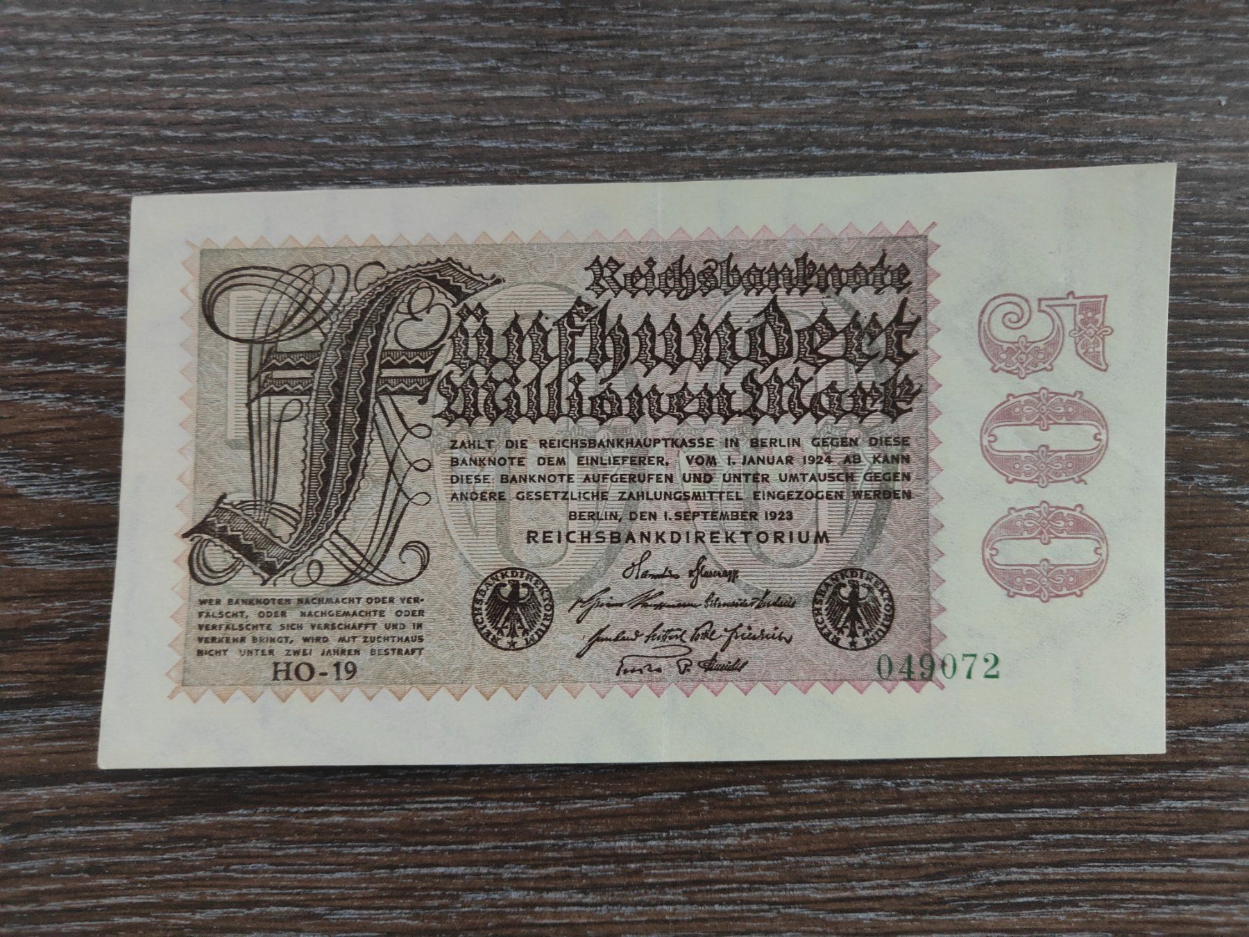 Banconote: 500'000'000 Mark 1923 !!!!!! – Usato da Flaach venduto da Lonzo99
