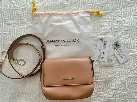 Mandarina Duck Handtasche Leder beige neu mit Etikett