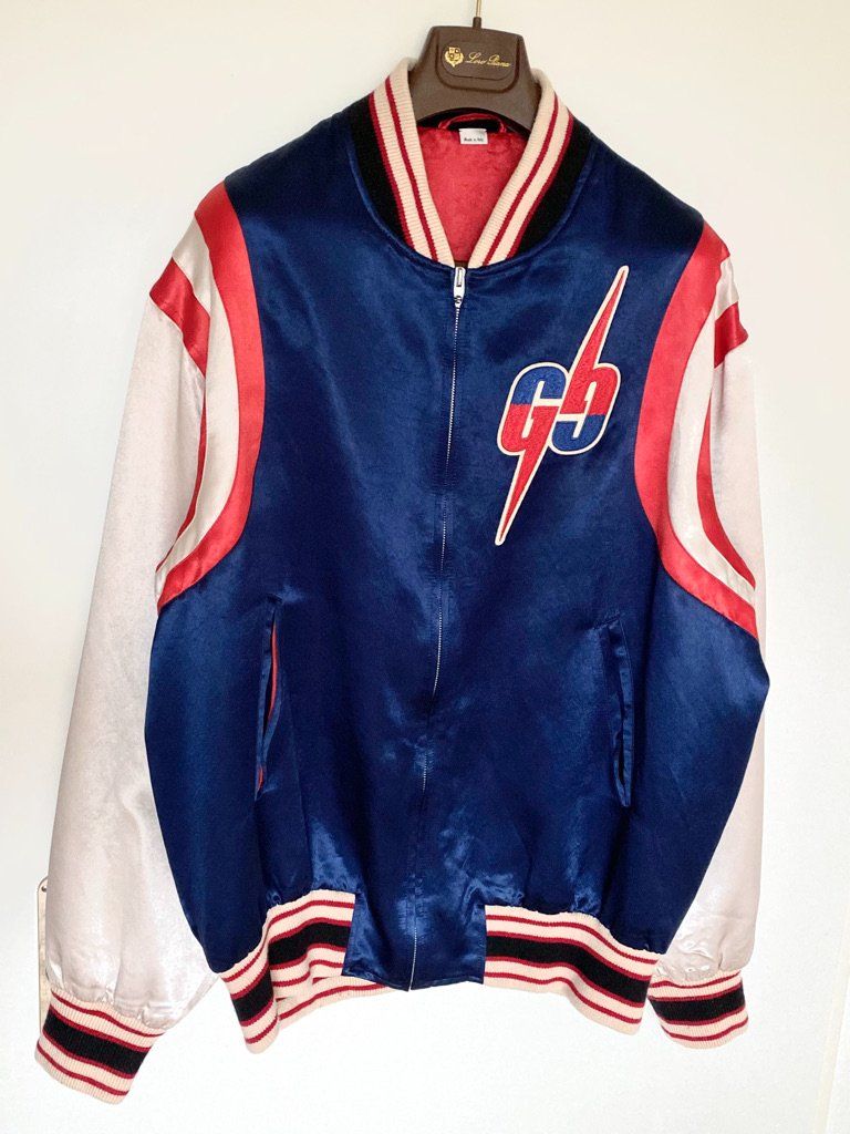 Gucci Giacche: GUCC GG Seide VARSITY Polyester Oversize JACKET L ORIGINAL – Usato da Kreuzlingen venduto da Selliton