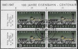 1947 Nr. 277 o NIEDERHALLWIL 4er-Bl. FEHLENDE SPEICHE ab 1.-
