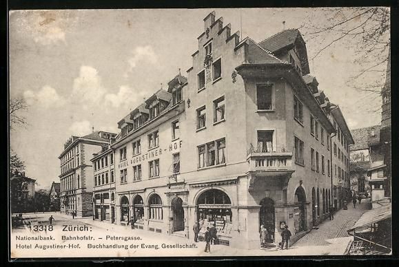 Cartoline postali: AK Zürich, Hotel Augustinerhof – Usato da Berlin venduto da bartko-reher