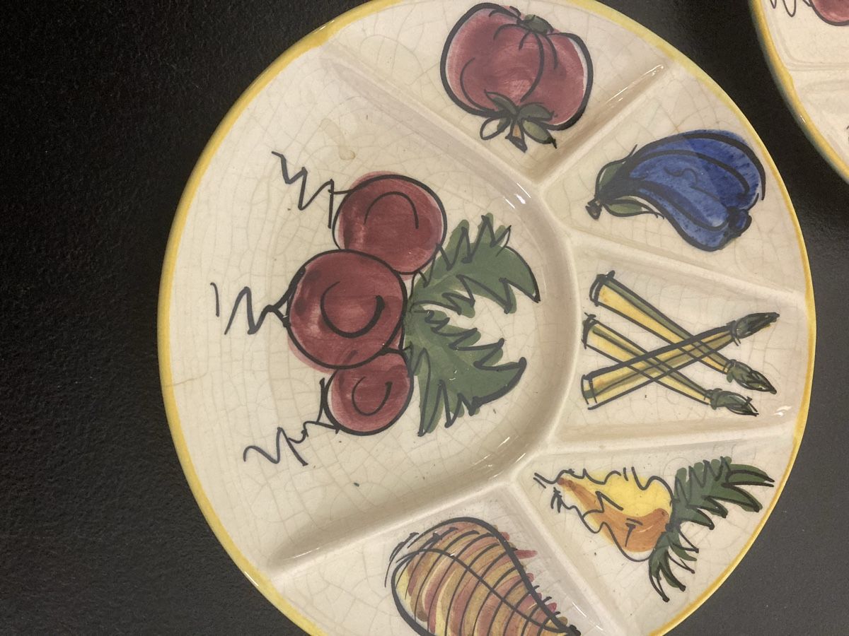 Teller: Gemüse-Keramik-Teller, 5 Stk., Servierteller, Vintage! – Gebraucht aus Winterthur von silen 4