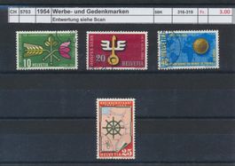 1954 "Werbe- und Gedenkmarken", gestempelt