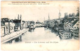 ZÜRICH - Die Limmatquai & die Alpen (mit GRIEDER Werbung!!!)