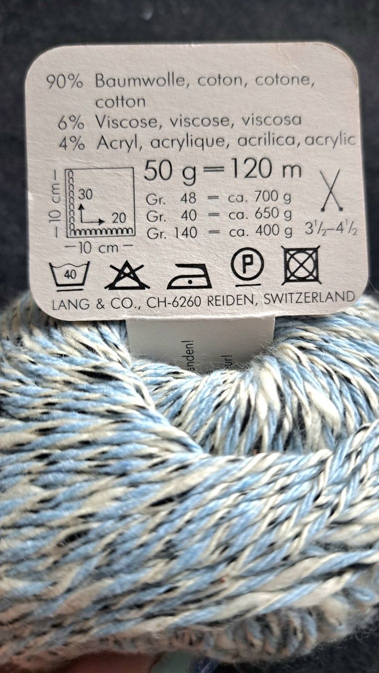 Wolle: 50 g Baumwollgarn von Lang Yarns – Neu und originalverpackt aus Basel von Sweet-Yarns01 2