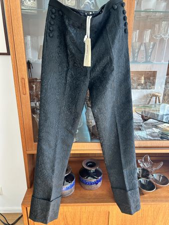 Pantalon noir Kenzo brocart avec boutons, neuf avec étiquett