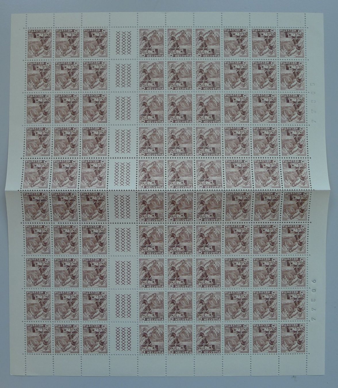 Tutti i francobolli: 1948, S57+K38 kompletter Bogen postfrisch, ** Kat: 75.- – Usato da Sursee venduto da Luzernerraute