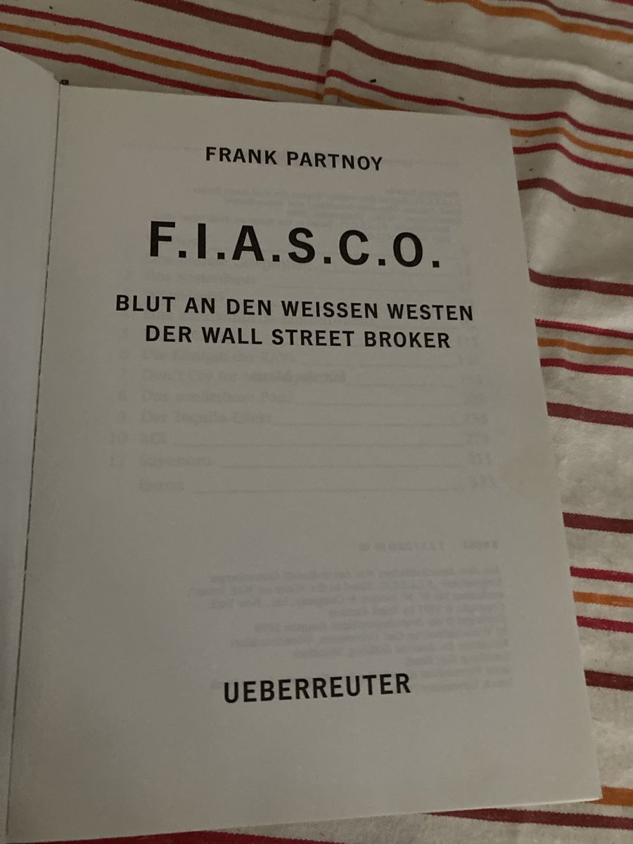 Libri: F.I.A.S.C.O. Frank Partnoy, Spannung pur! – Usato da Wolfwil venduto da kreabea 1