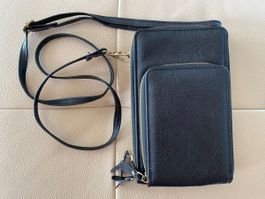 Schwarze kleine Tasche für Handy, Kartenfächer