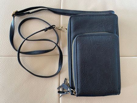 Schwarze kleine Tasche für Handy, Kartenfächer